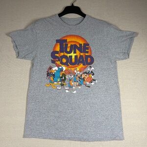 Vintage Space Jam Tune Squad T Shirt Gray Looney Tunes‎ Basketball Tee Adult L